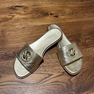 Michael Kors Metallic Gold Slide Sandals